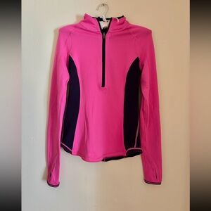 Lululemon Pink and Black Quarter-Zip Pullover